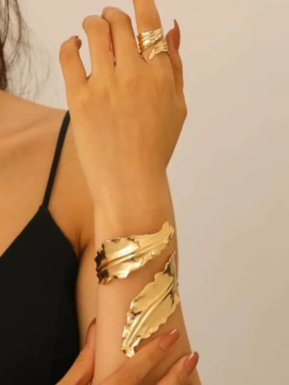 Gold Jewelry Sets for Women Bangle Ring Set‎